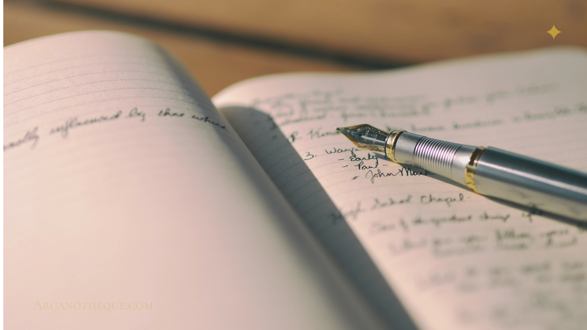 photo d'un stylo plume posé sur un cahier